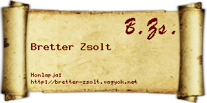 Bretter Zsolt névjegykártya